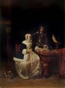 Gabriel Metsu Treating to Oysters oil painting on canvas